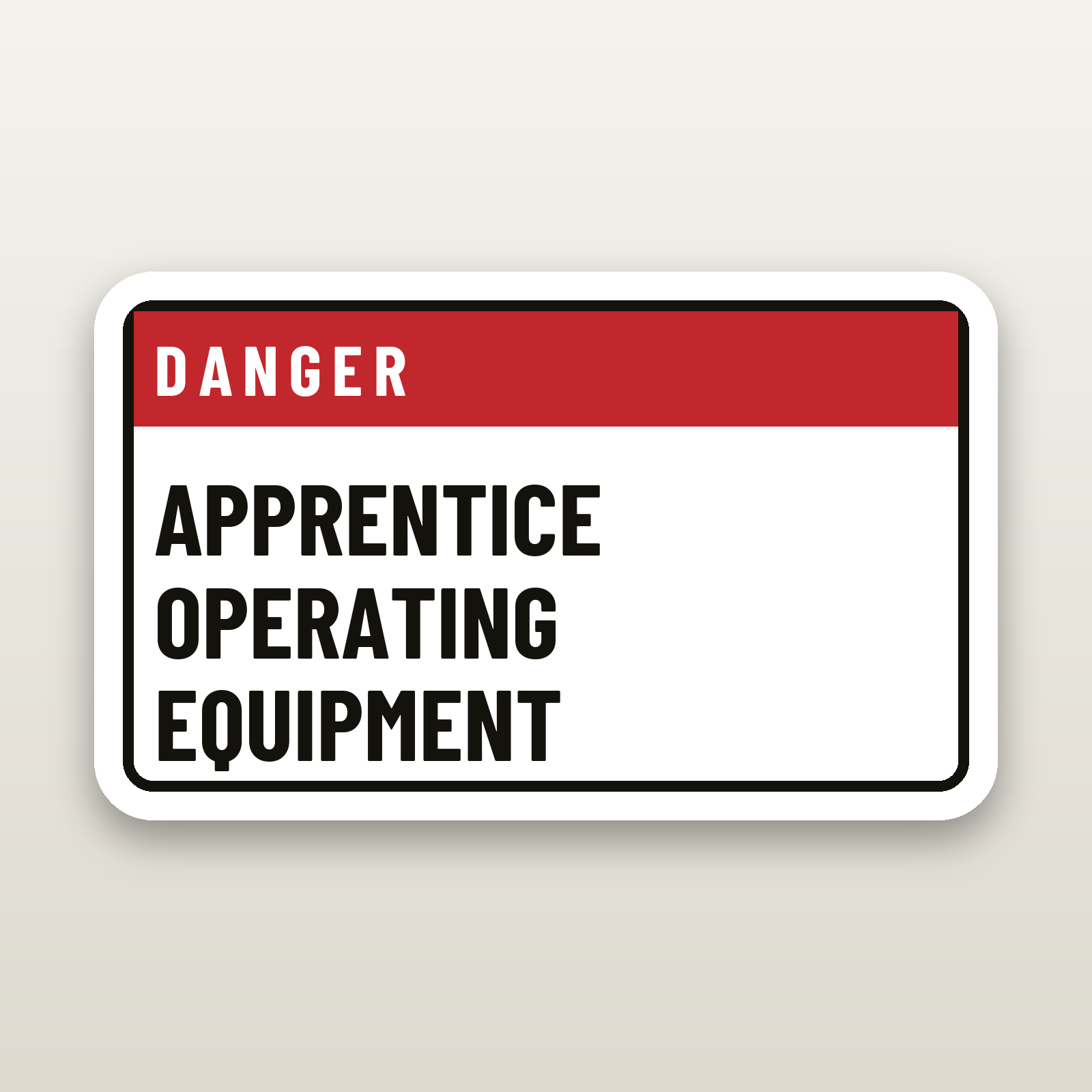 Apprentice Operating Equipment - hard hat decal