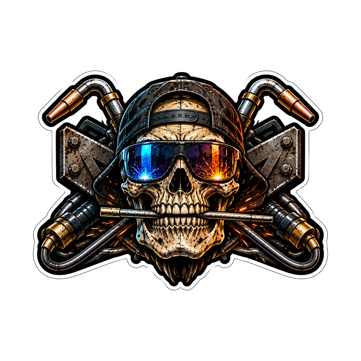 Welder Skull Decal - hard hat decal