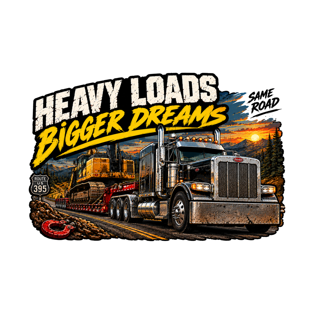 Heavy Loads Bigger Dreams Decal - hard hat decal