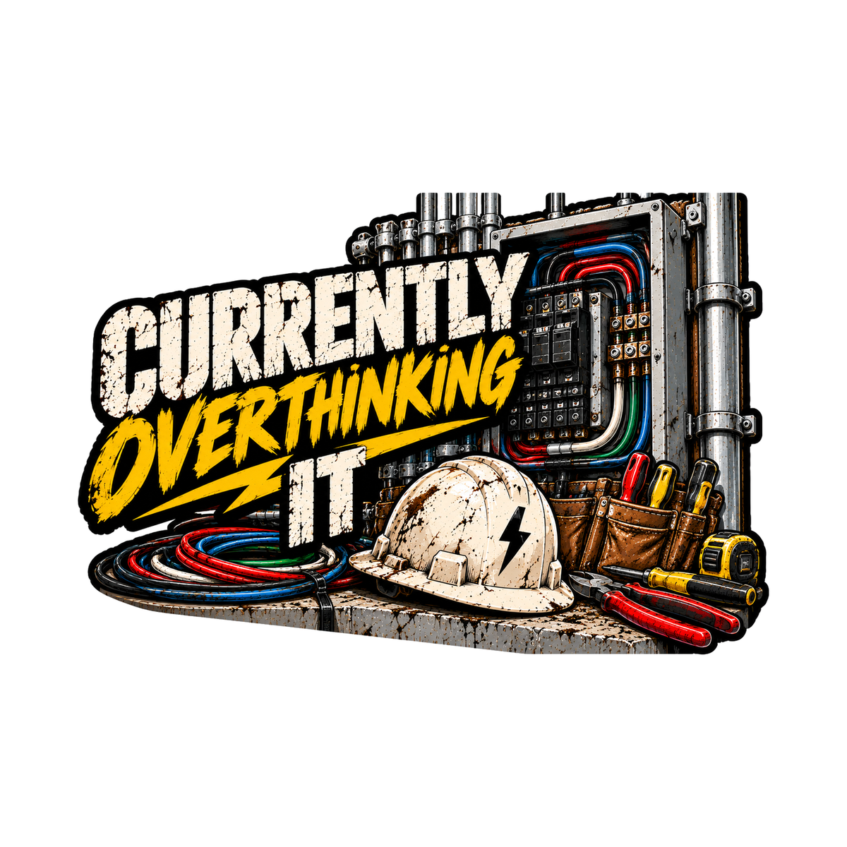 Currently Overthinking It Decal - hard hat decal