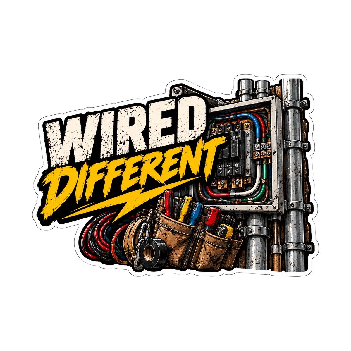 Wired Different Decal - hard hat decal