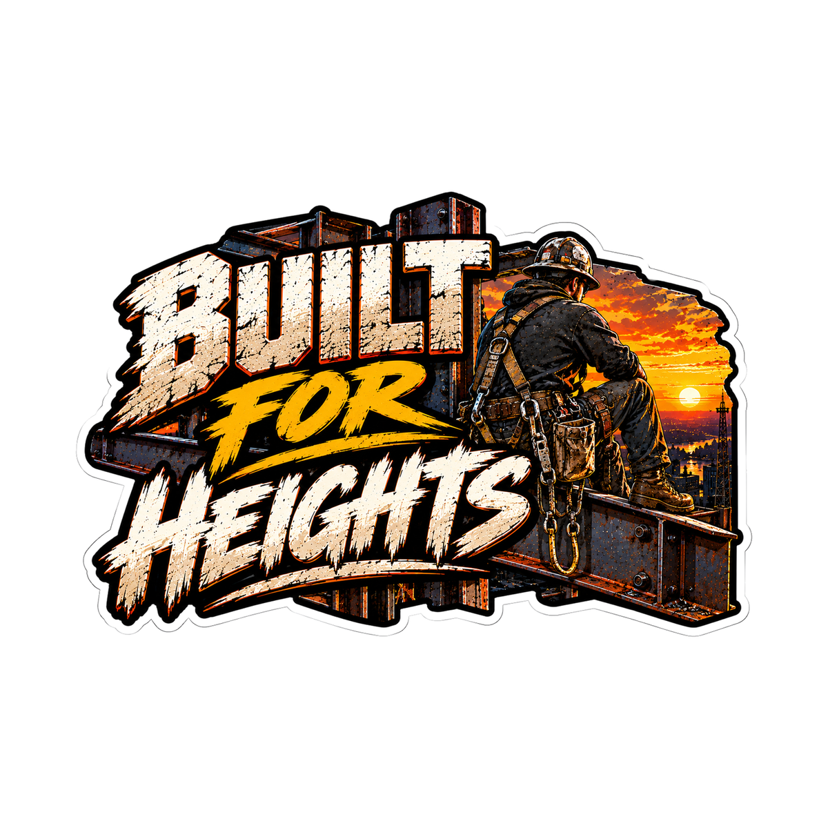 Built For Heights Decal - hard hat decal