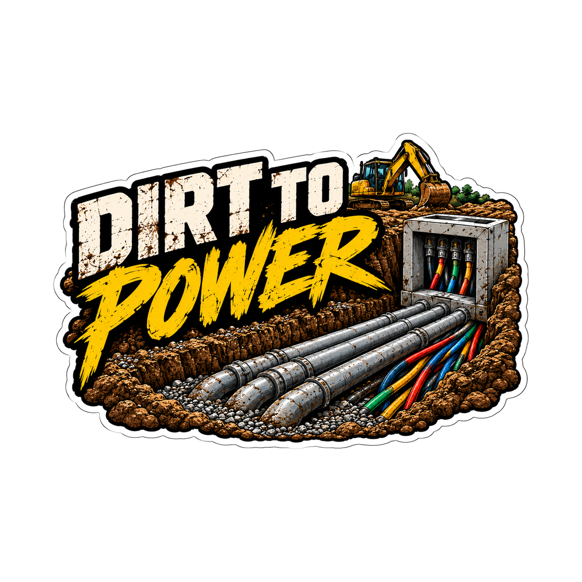 Dirt To Power Decal - hard hat decal