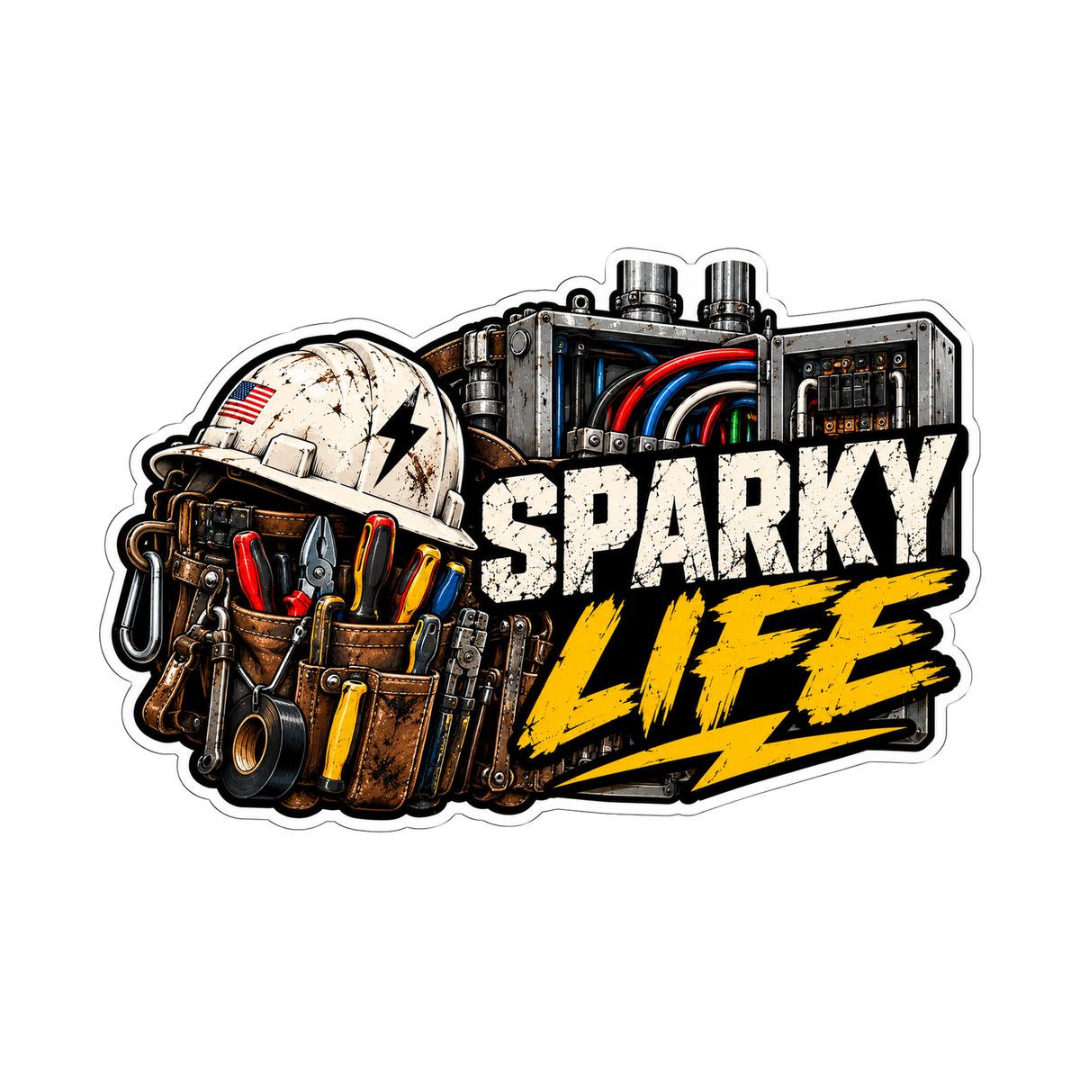 Sparky Life Decal - hard hat decal