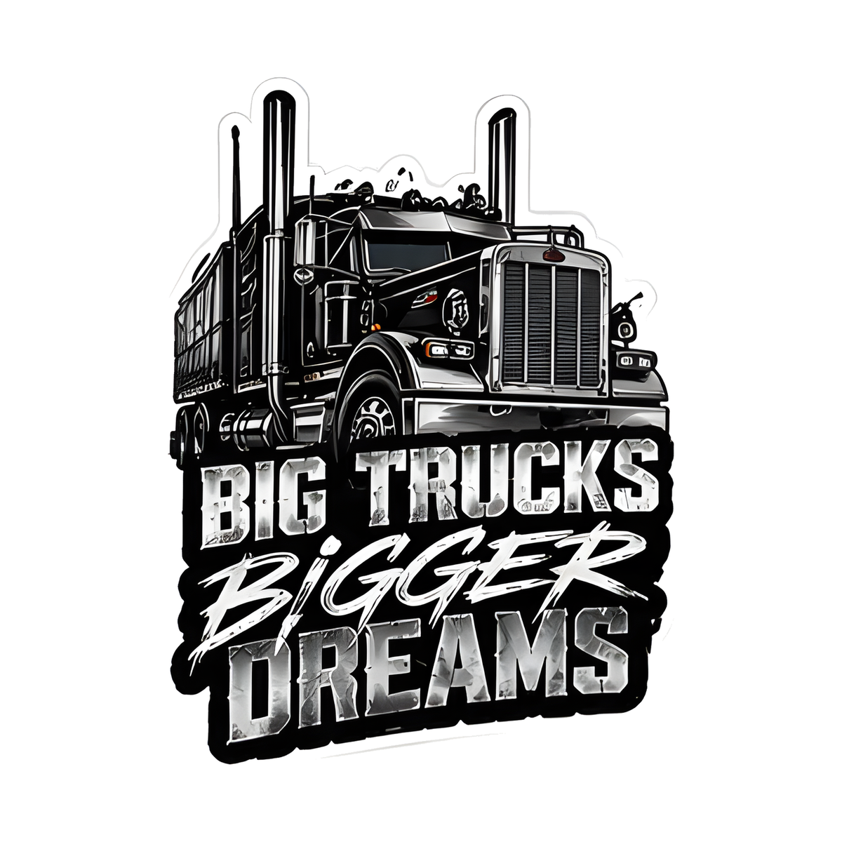 Big Trucks Bigger Dreams Decal - hard hat decal