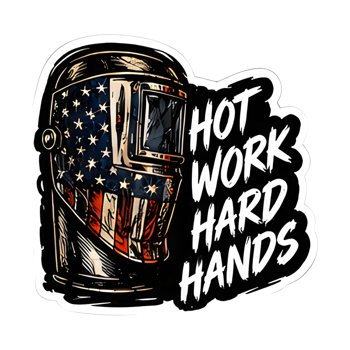 Hot Work Hard Hands Decal - hard hat decal