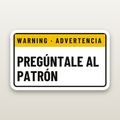 Preguntale Al Patron Decal - hard hat decal