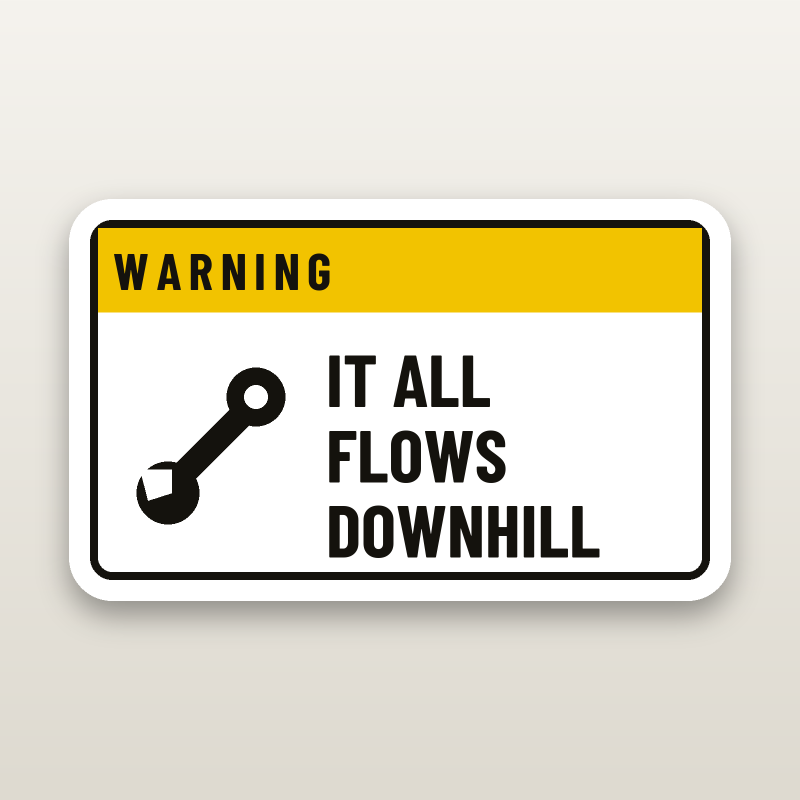 It All Flows Downhill Decal - hard hat decal