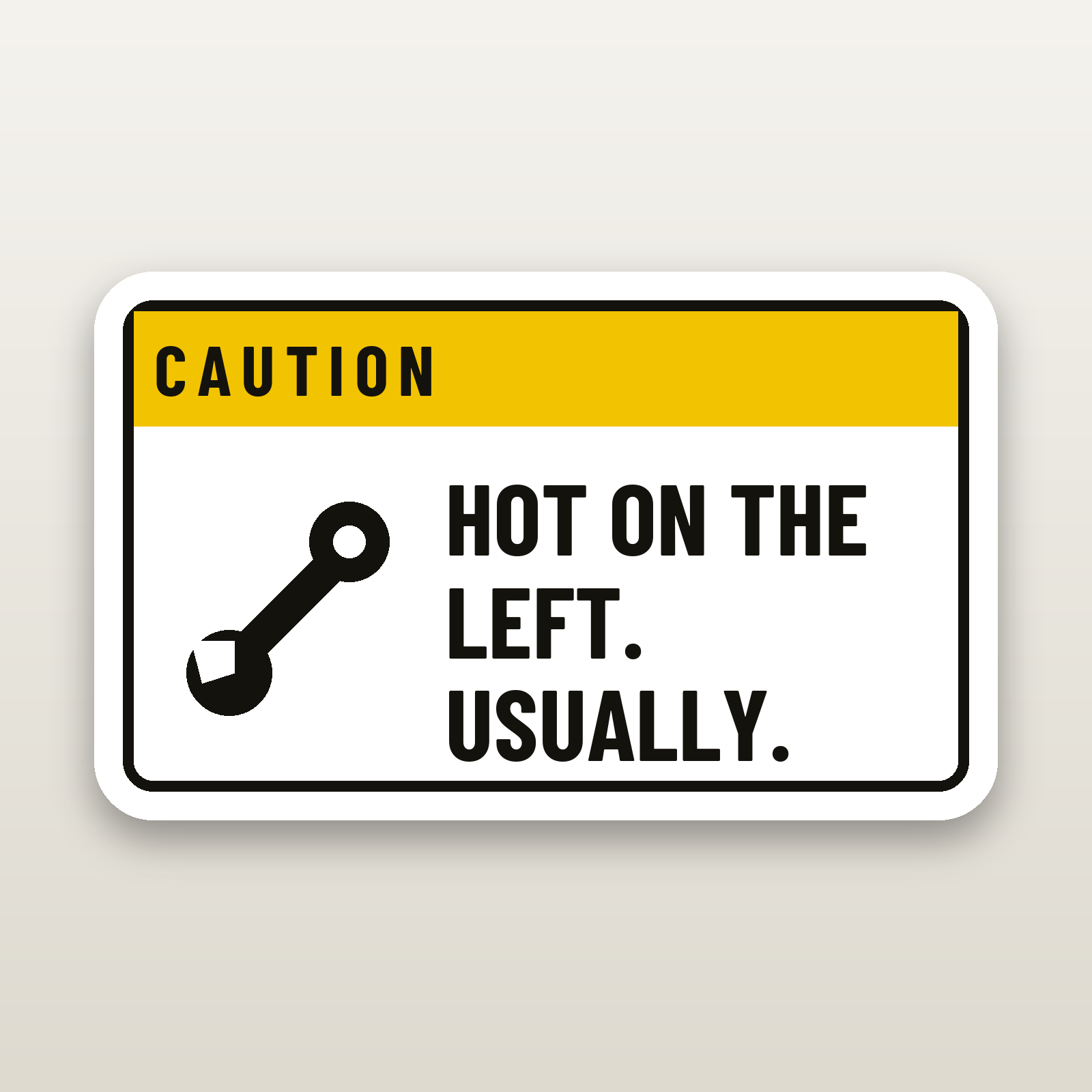 Hot On The Left Usually Decal - hard hat decal