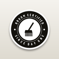 Broom Certified Decal - hard hat decal