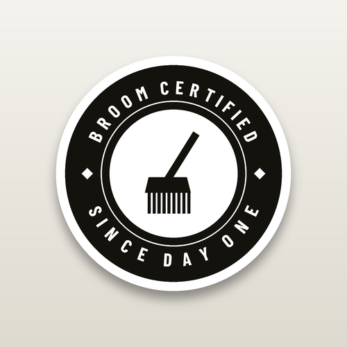 Broom Certified Decal - hard hat decal