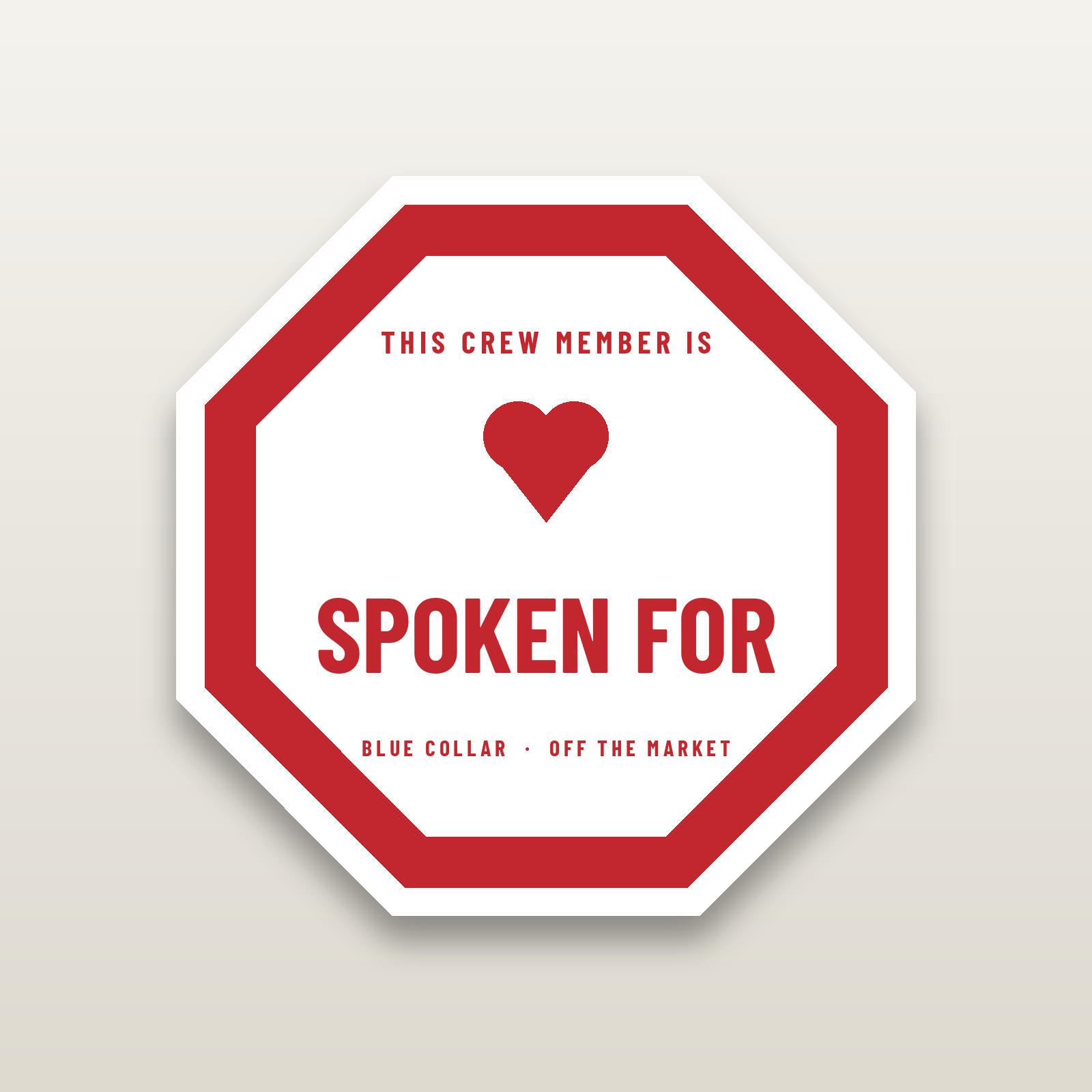 Blue Collar And Spoken For - hard hat decal