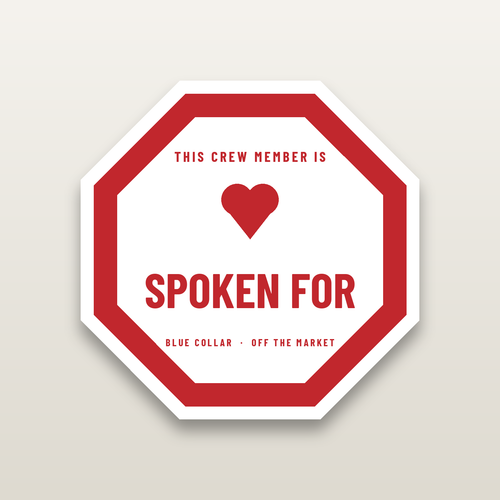 Blue Collar And Spoken For - hard hat decal