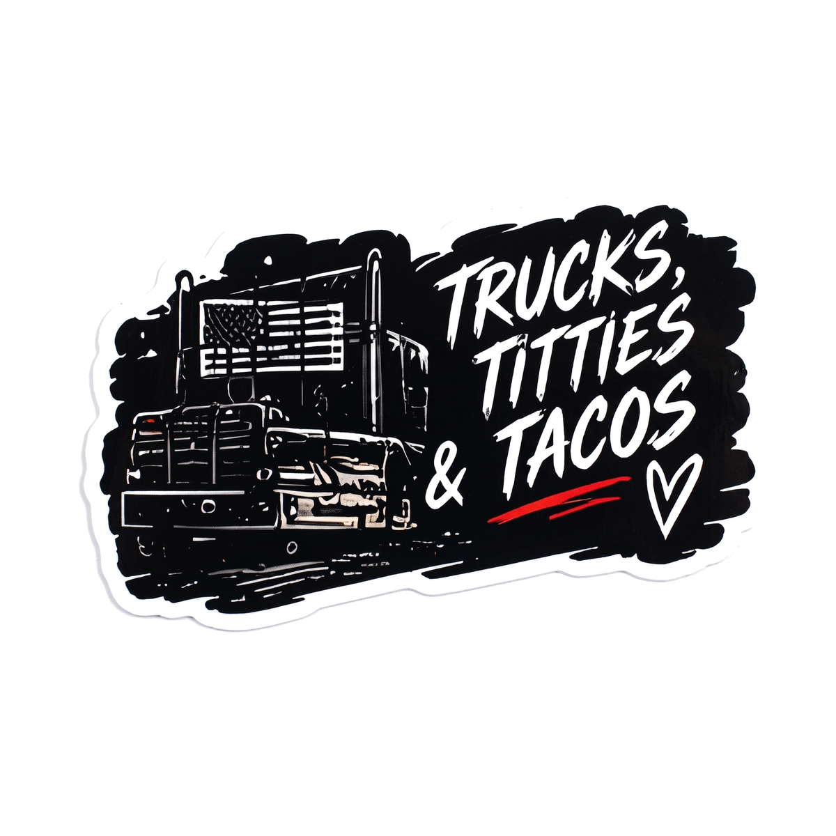 Trucks T*tties And Tacos Decal - hard hat decal