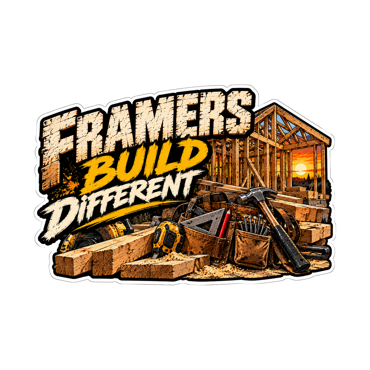 Framers Build Different Decal - hard hat decal