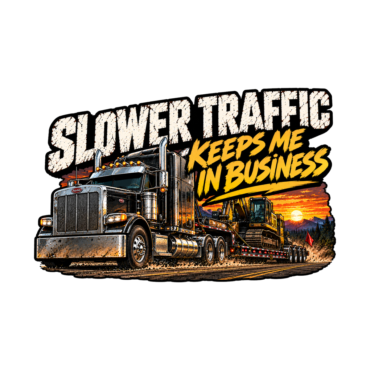 Slower Traffic Decal - hard hat decal