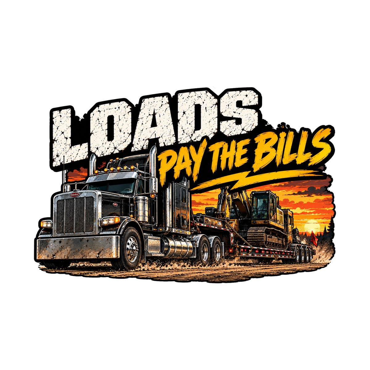 Loads Pay The Bills Decal - hard hat decal