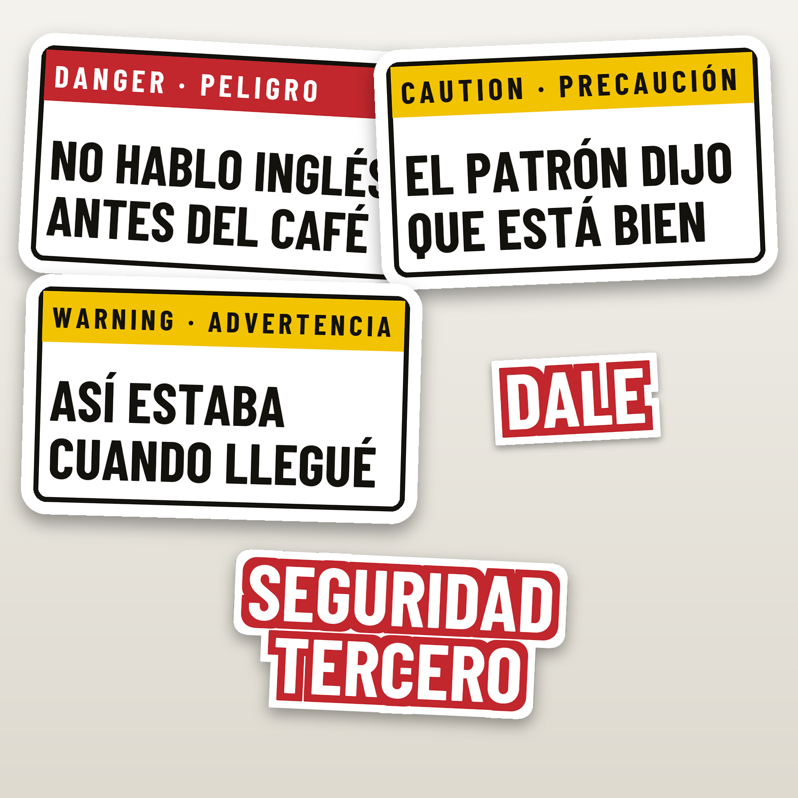 Bilingue Pack - hard hat decal