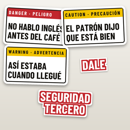 Bilingue Pack - hard hat decal